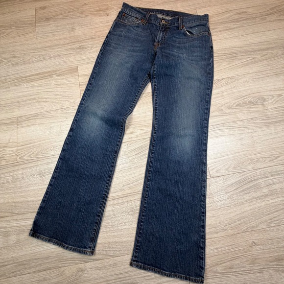 Lucky Brand Denim - Vintage Y2K Lucky Brand Dungarees Mid Rise Flare Jeans Blue Medium Wash Sz 30
